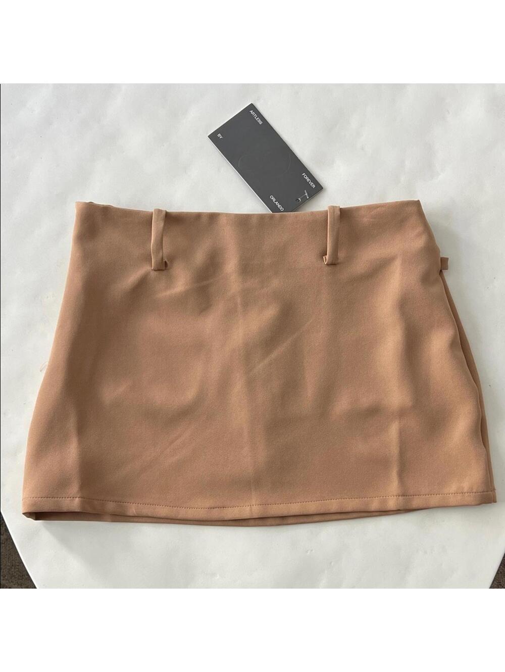 NWT Artless Forever Workwear Micro Mini Skirt in Camel Tan Size S